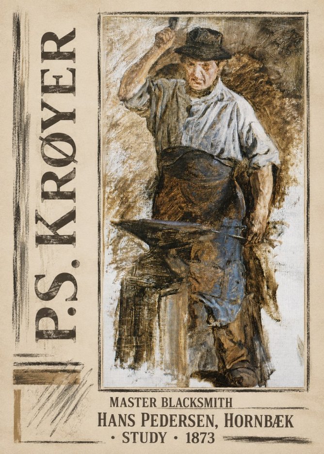 P.S. Krøyer Master Blacksmith Hans Pedersen, Hornbaek · Study · 1873 No2 - Poster