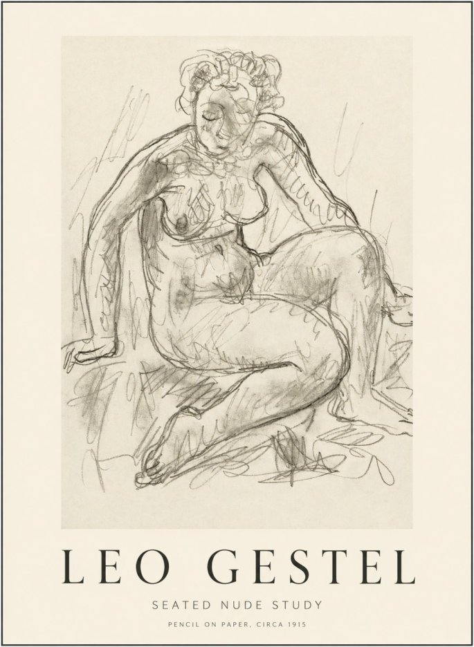 Leo Gestel Seated Nude Study No1 - Poster