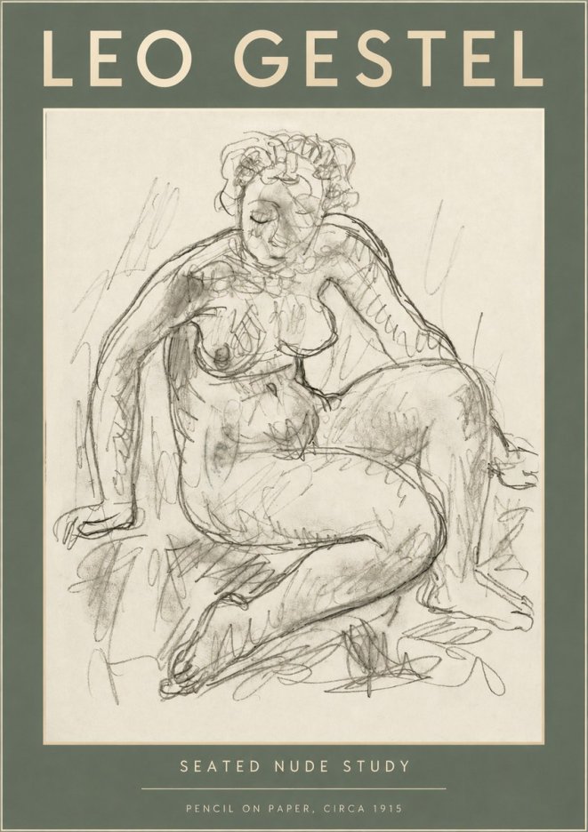 Leo Gestel Seated Nude Study No2 - Poster