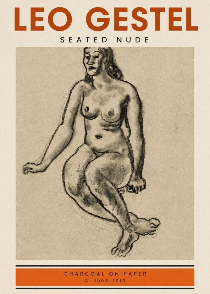 Leo Gestel Seated Nude No4 - Poster