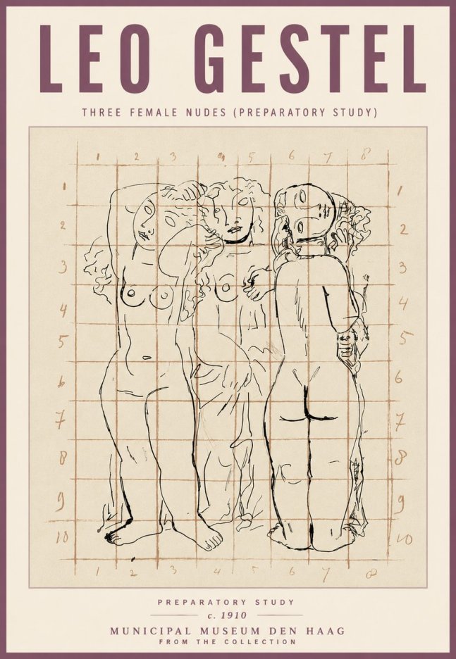 Leo Gestel Three Female Nudes No5 - Poster