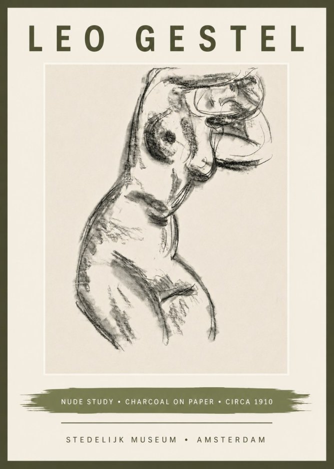 Leo Gestel Study of a Female Nude No6 - Poster