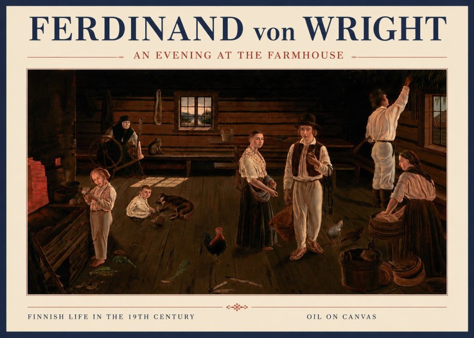 Ferdinand von Wright An Evening at the Farmhouse No6 - Poster