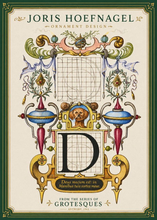Joris Hoefnagel Illuminated Initial 'D' No4 - Poster