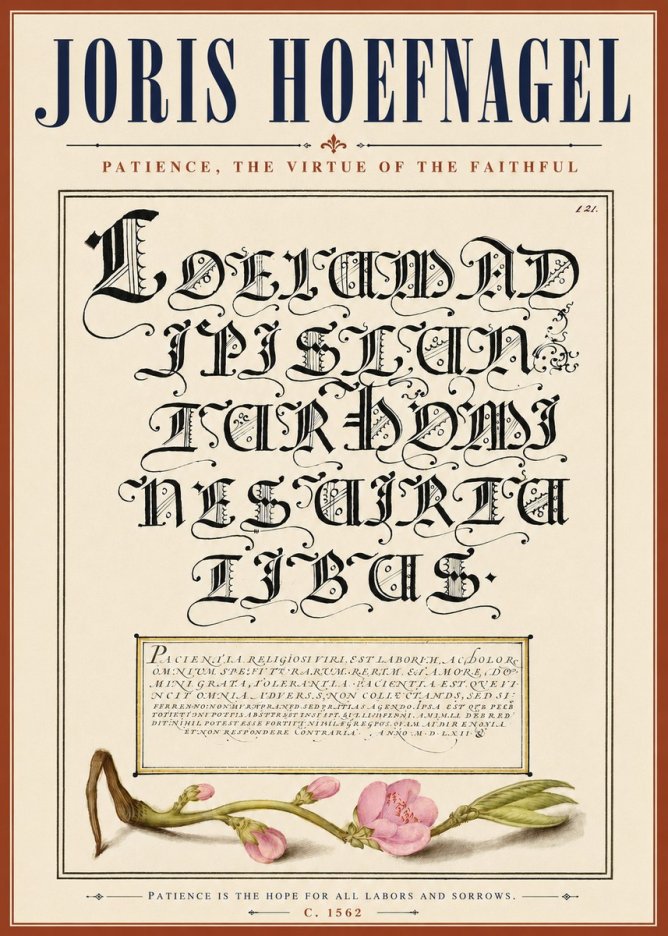 Joris Hoefnagel Calligraphic Alphabet from a Book of Lettering No6 - Poster