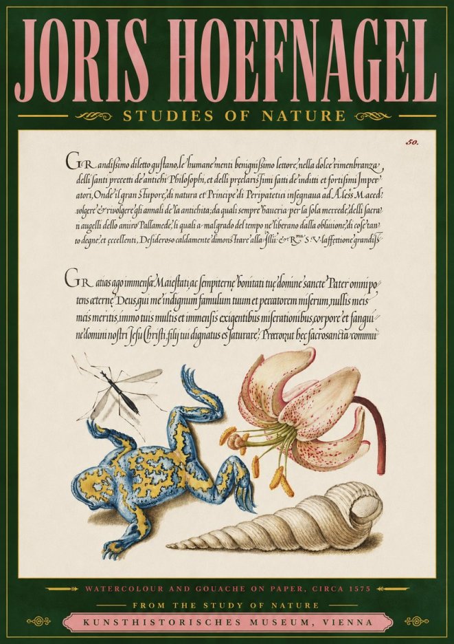 Joris Hoefnagel From the Study of Nature No4 - Poster
