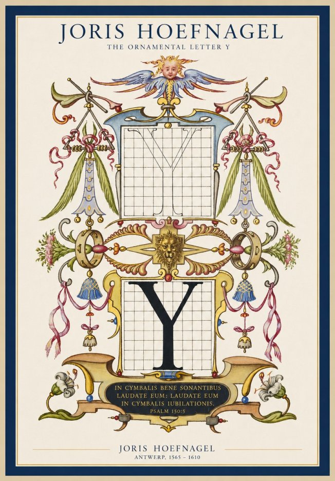 Joris Hoefnagel The Ornamental Letter Y No1 - Poster