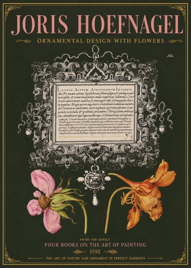 Joris Hoefnagel Ornament and Botanical Study No5 - Poster