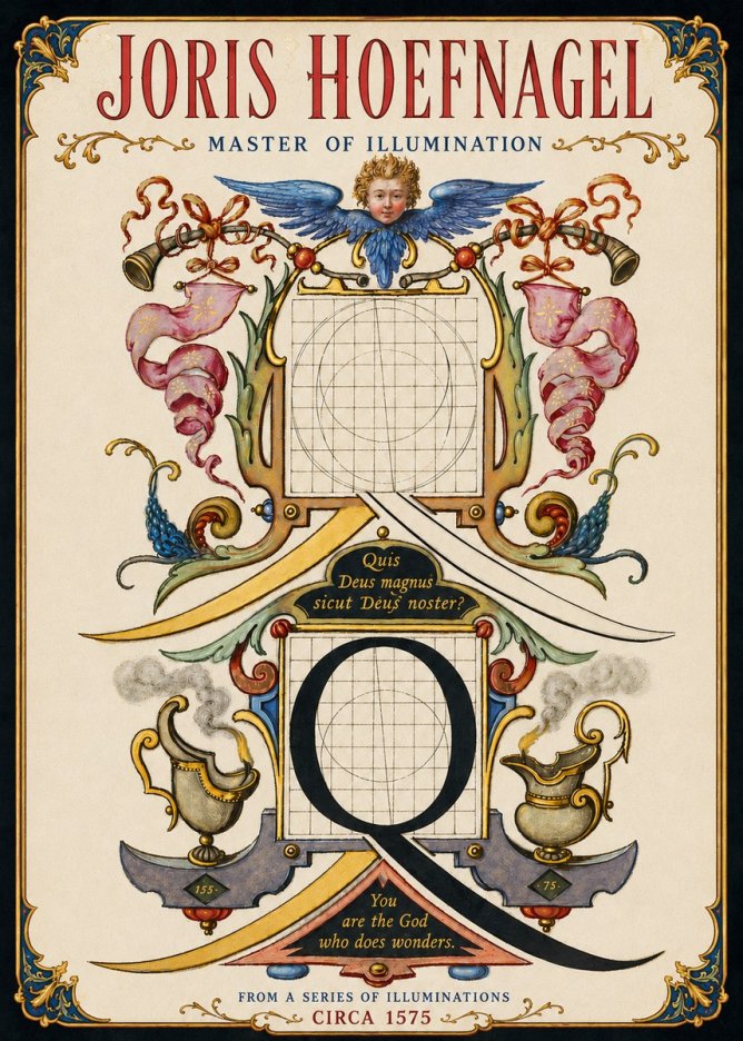 Joris Hoefnagel The Calligraphic Q No5 - Poster