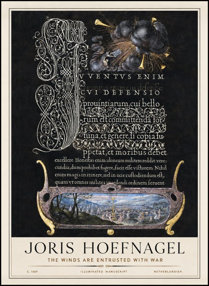 Joris Hoefnagel The Winds Are Entrusted with War No1 - Poster