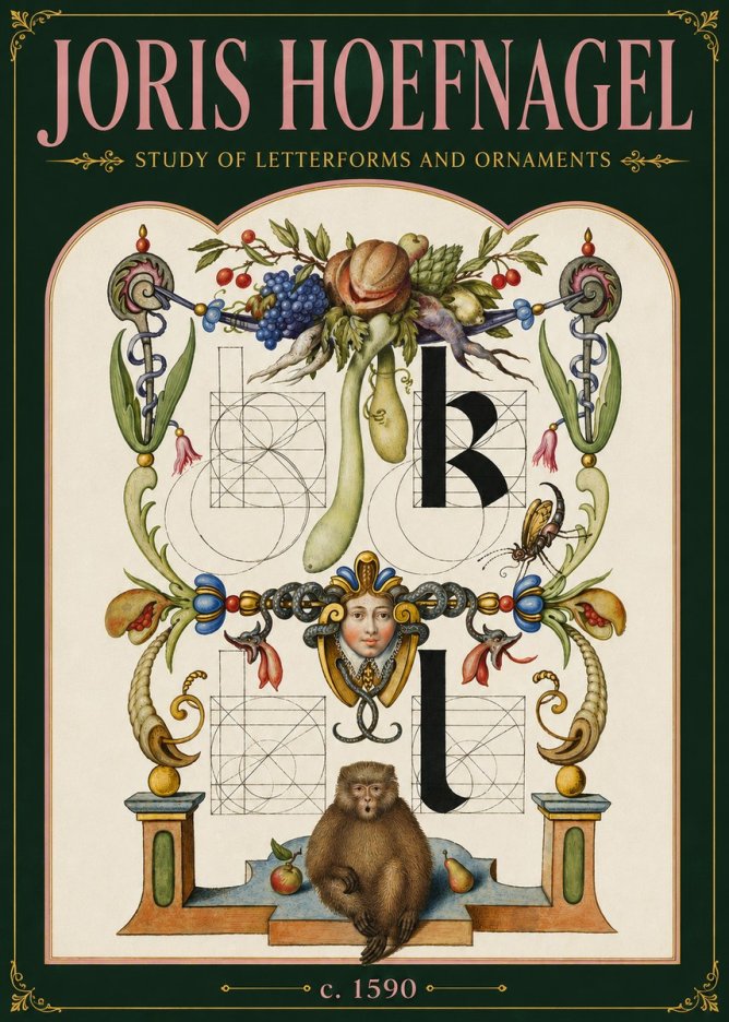 Joris Hoefnagel Study of Letterforms and Ornaments No6 - Poster