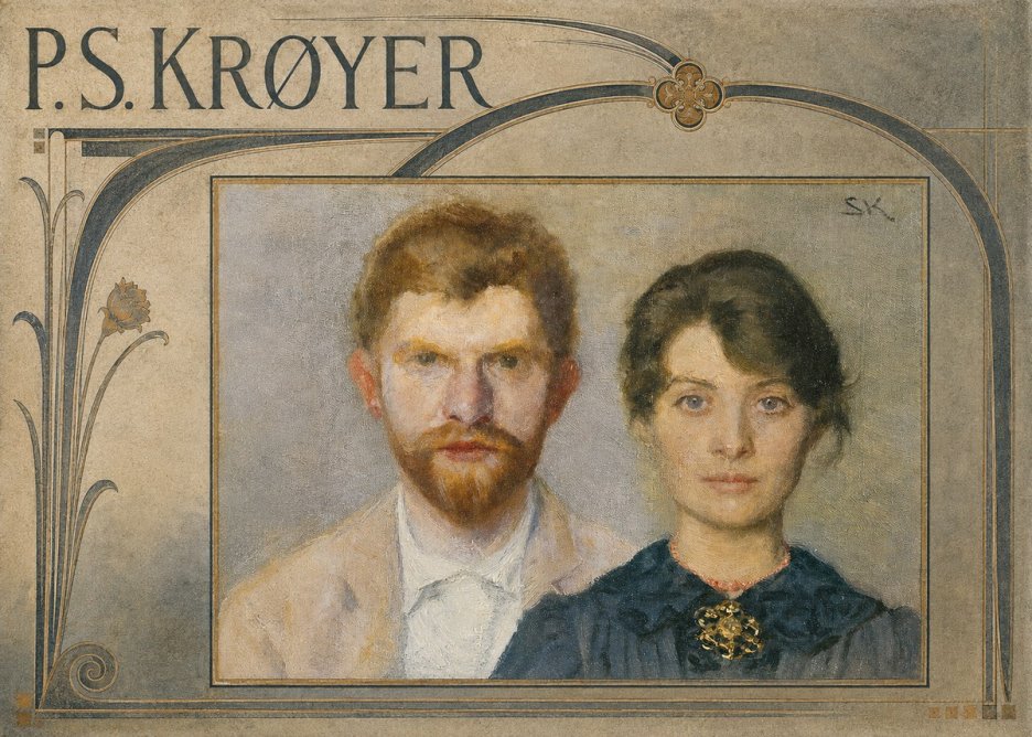 P.S. Krøyer Self-portrait with Marie Krøyer No5 - Poster