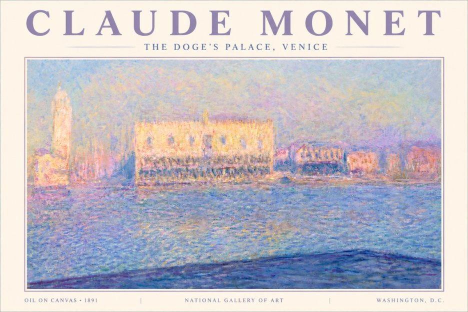 Monet The Doge's Palace, Venice No6 - Poster