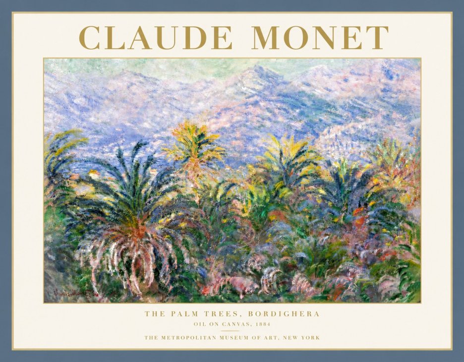 Monet The Palm Trees, Bordighera No5 - Poster