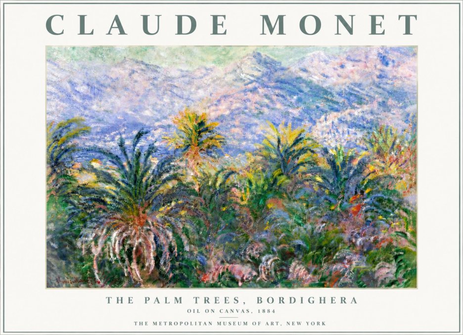 Monet The Palm Trees, Bordighera No6 - Poster