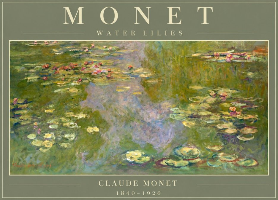 Monet Water Lilies V No2 - Poster