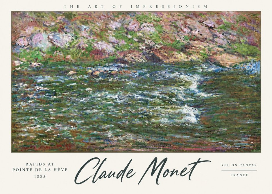 Monet Rapids at Pointe De La Hève, 1885 No6 - Poster