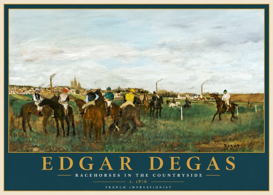 Edgar Degas Racehorses in the Countryside No6 - Poster