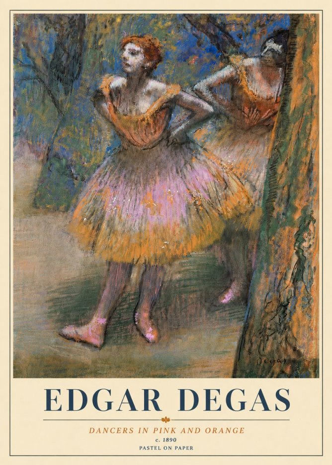 Edgar Degas Dancers in Pink and Orange No6 - Poster