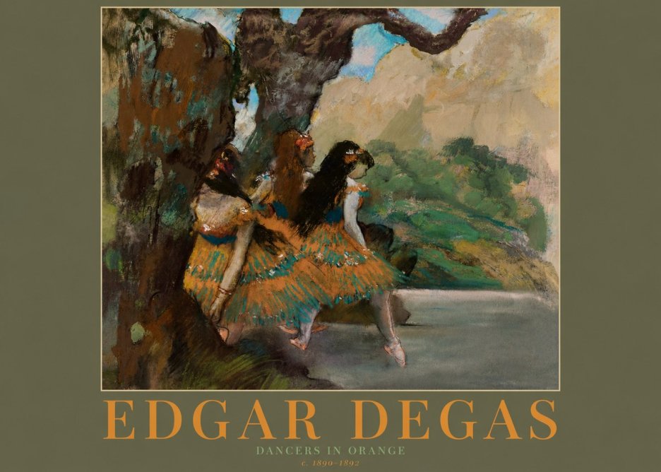 Edgar Degas Dancers in Orange No2 - Poster