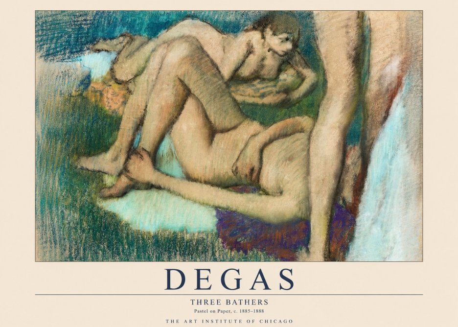 Edgar Degas Three Bathers No1 - Poster