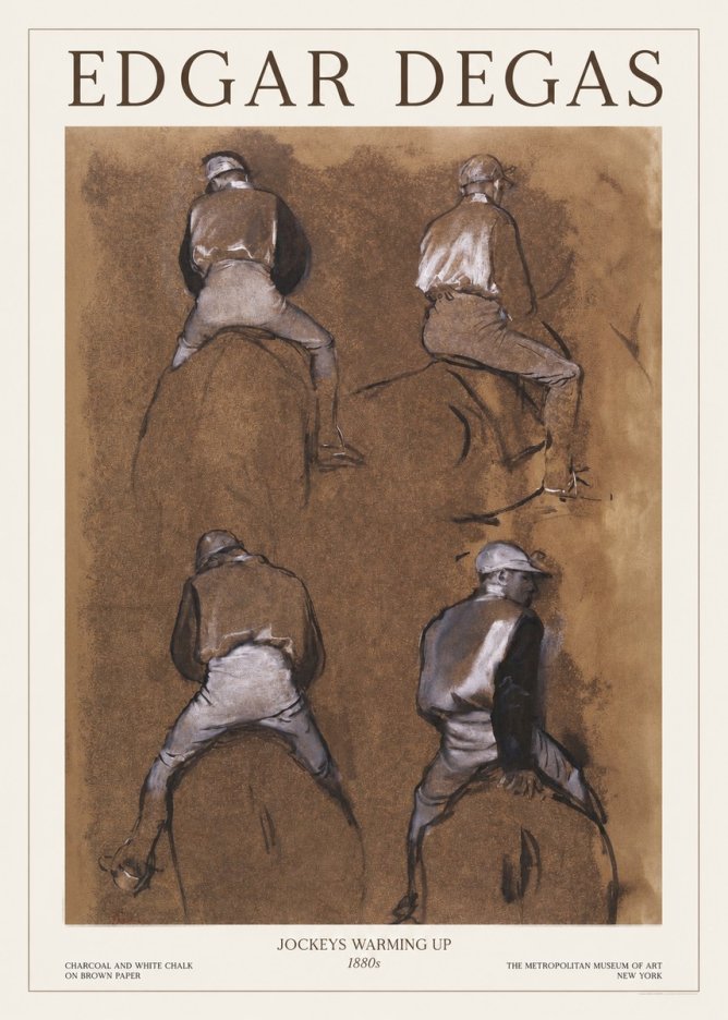 Edgar Degas Jockeys Warming Up No1 - Poster
