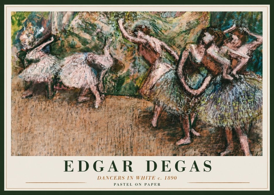 Edgar Degas Dancers in White C. 1890 No3 - Poster
