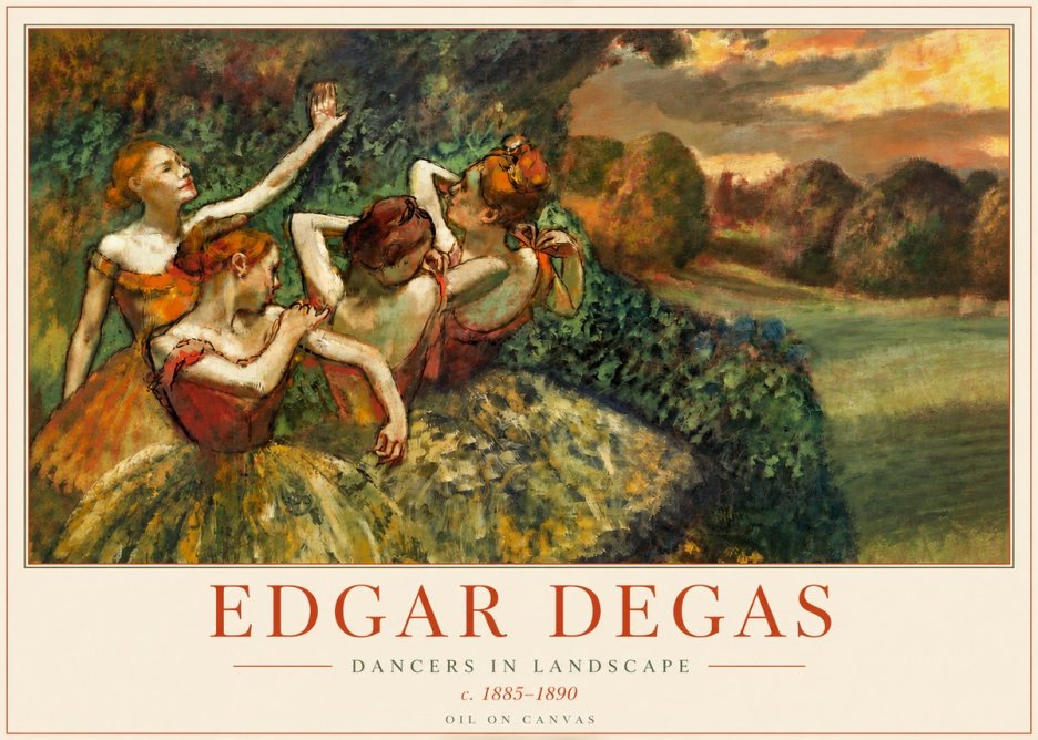 Edgar Degas Dancers in Landscape II No3 - Poster