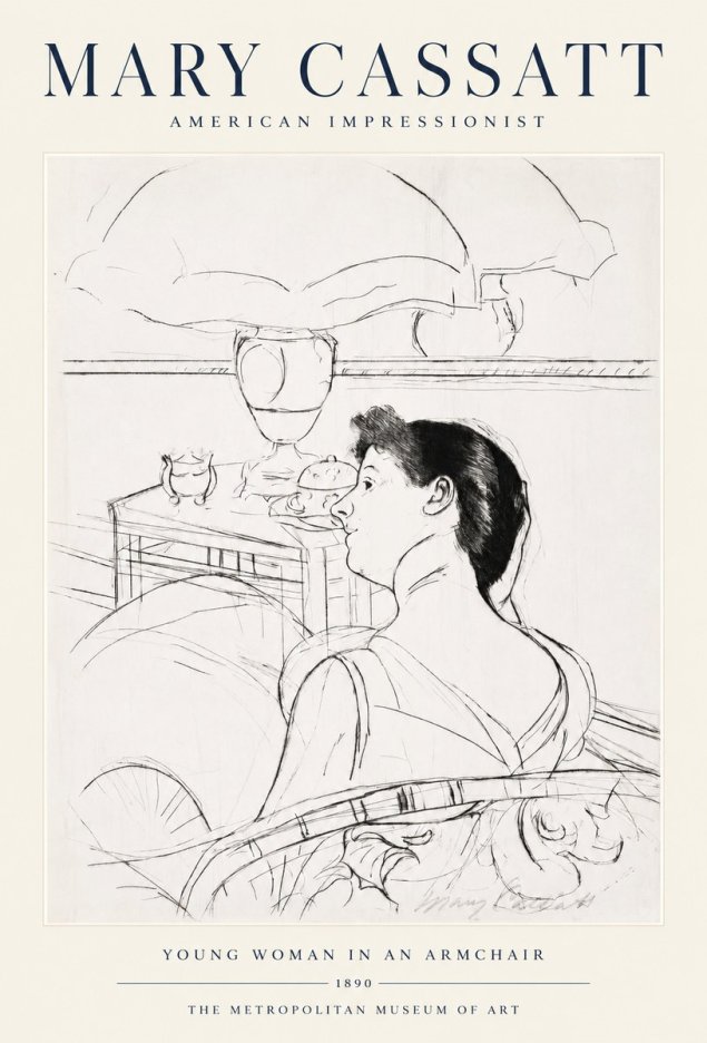 Mary Cassatt Young Woman in an Armchair No1 - Poster