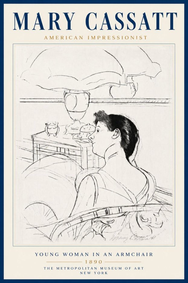 Mary Cassatt Young Woman in an Armchair No4 - Poster