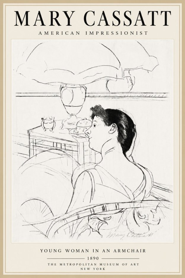 Mary Cassatt Young Woman in an Armchair No5 - Poster