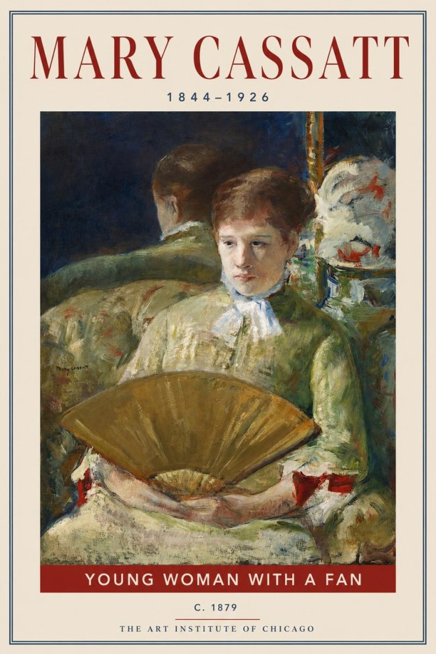 Mary Cassatt Young Woman with a Fan I No2 - Poster