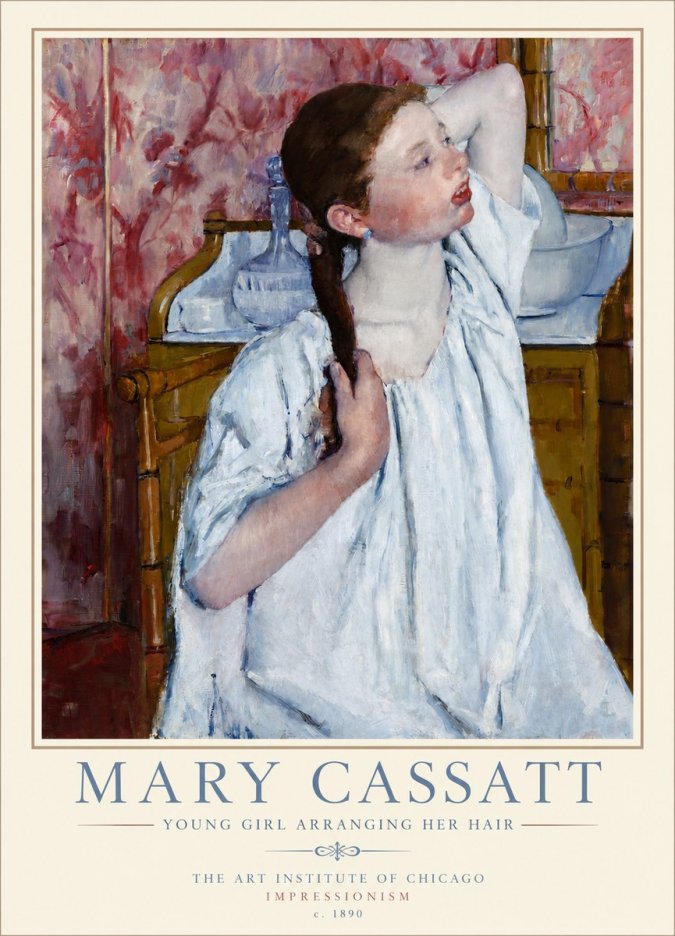 Mary Cassatt Young Girl Arranging Her Hair No3 - Poster