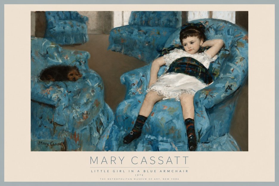 Mary Cassatt Little Girl in a Blue Armchair No2 - Poster