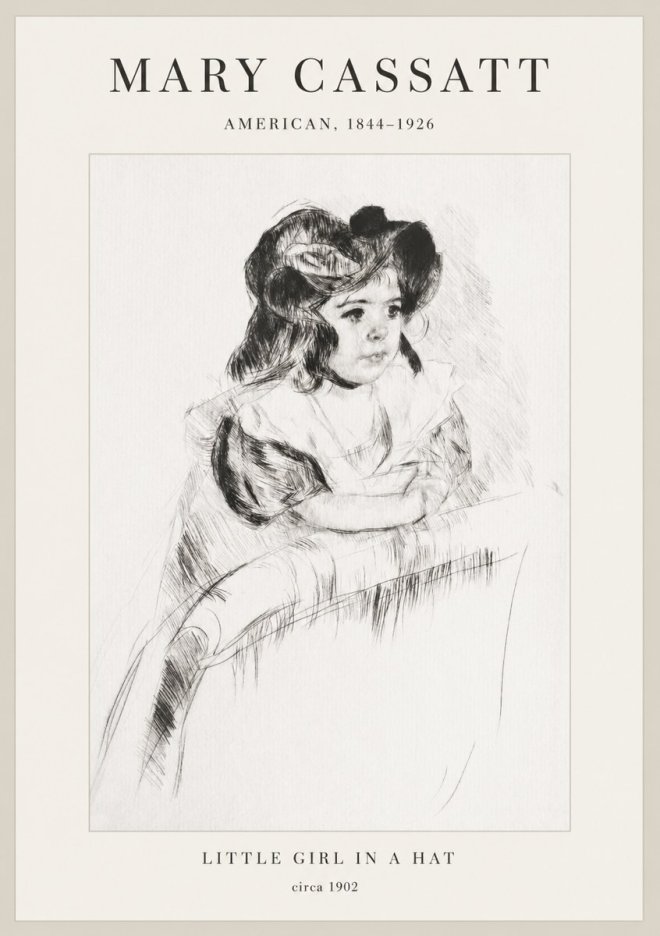 Mary Cassatt Little Girl in a Hat No1 - Poster