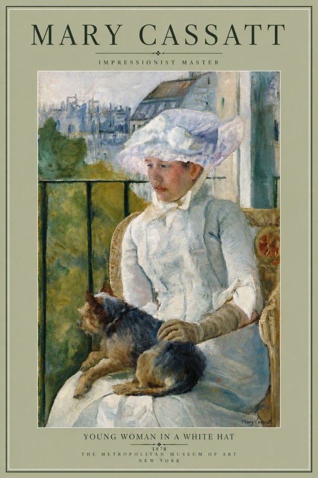 Mary Cassatt Young Woman in a White Hat No6 - Poster