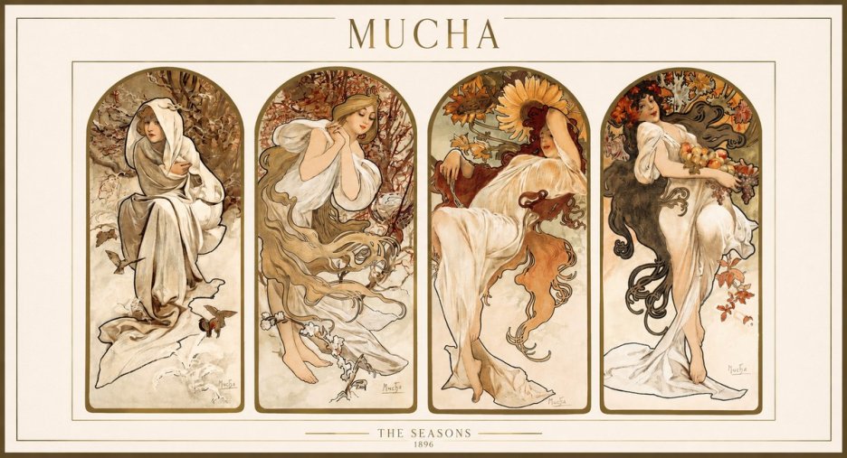 Mucha The Seasons No1 - Poster