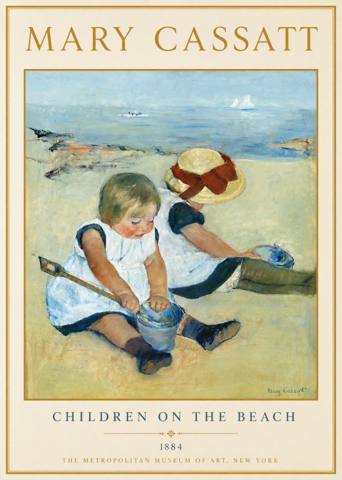 Mary Cassatt Children on the Beach No3 - Poster