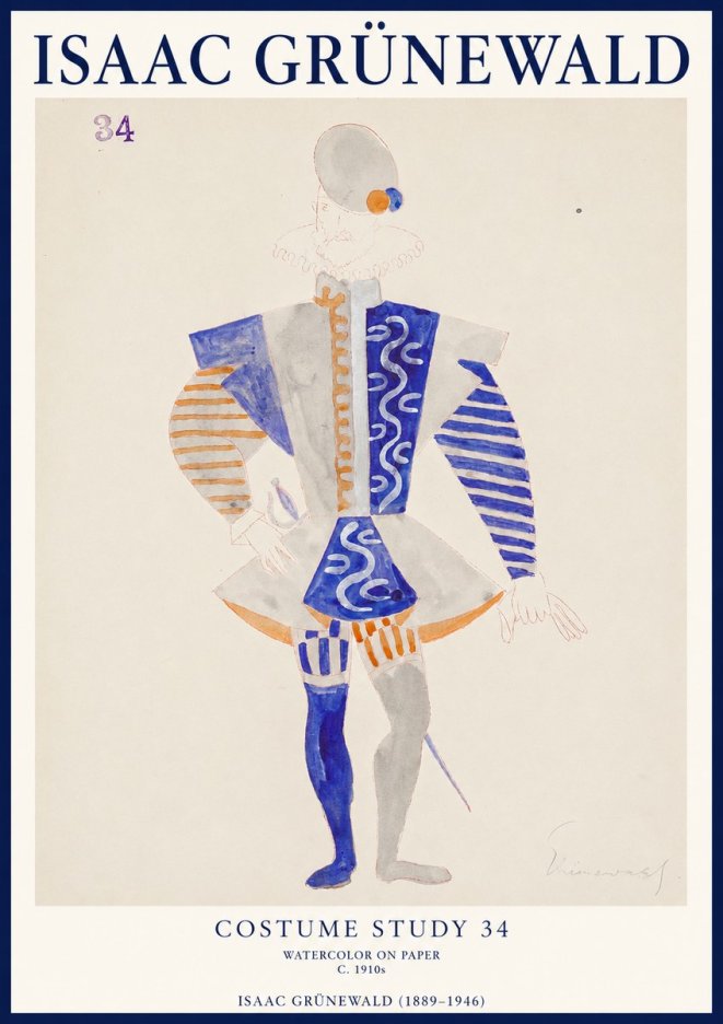 Isaac Grünewald Costume Study 34 No1 - Poster