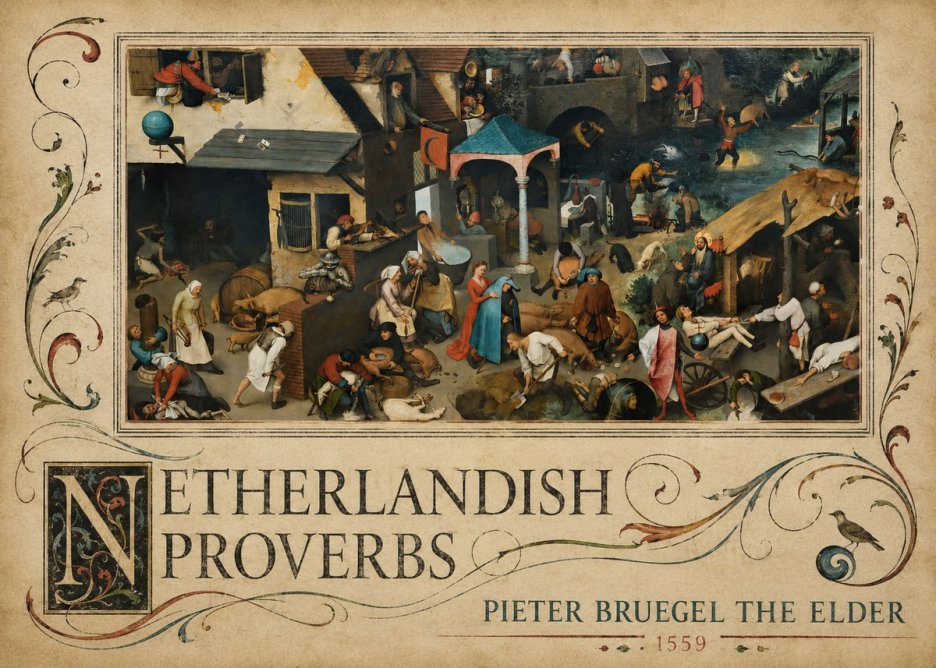 Pieter Bruegel Netherlandish Proverbs III No3 - Poster