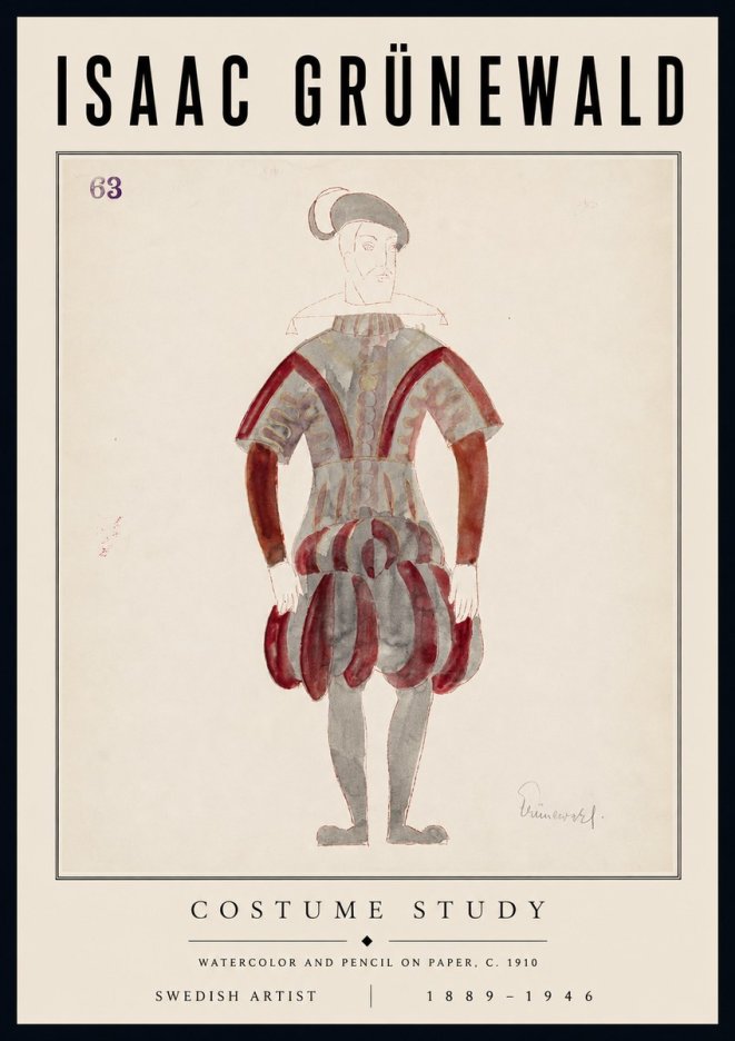 Isaac Grünewald Costume Study II No6 - Poster