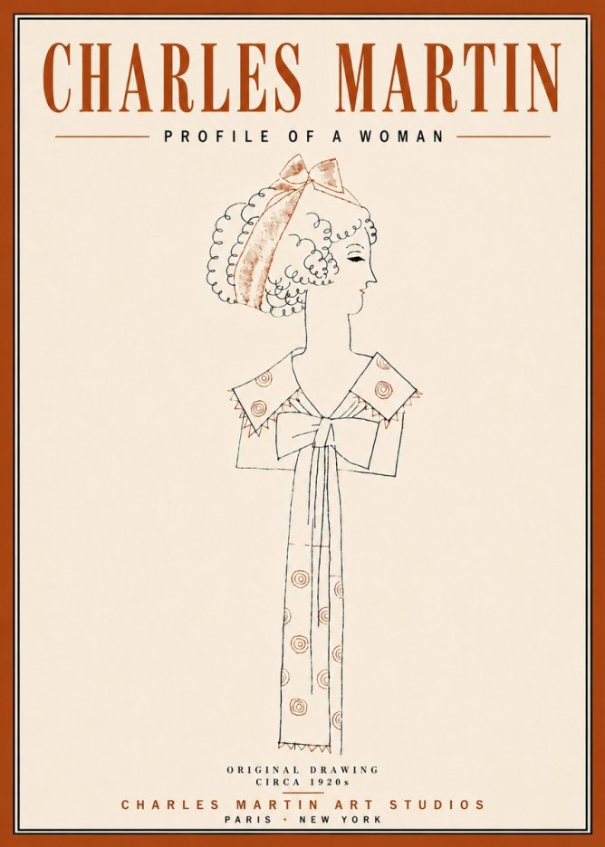 Charles Martin Profile of a Woman No5 - Poster