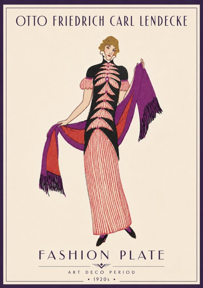 Otto Friedrich Carl Lendecke Fashion Plate I No6 - Poster