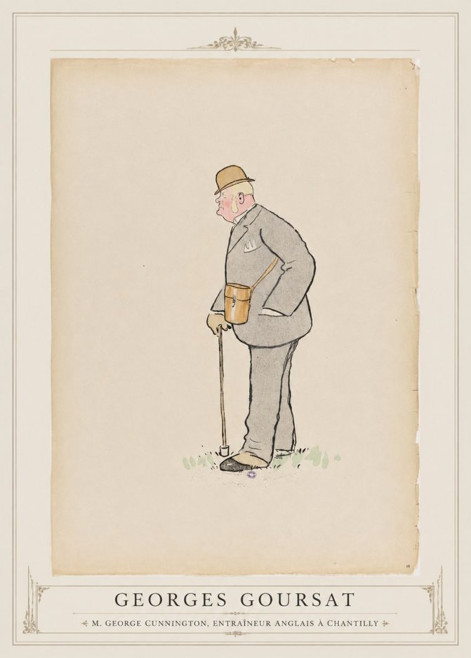 Georges Goursat M. George Cunnington, Entraîneur Anglais À Chantilly No1 - Poster