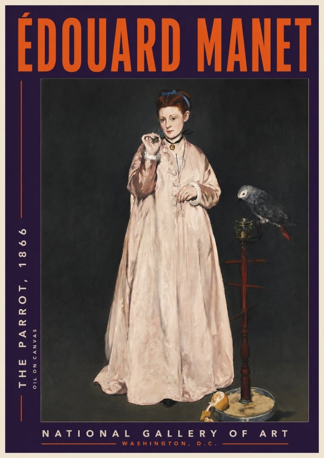 Édouard Manet The Parrot No6 - Poster