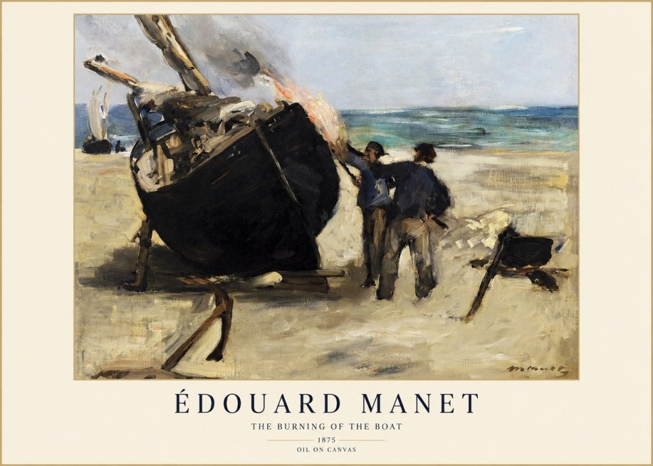 Édouard Manet The Burning of the Boat No1 - Poster