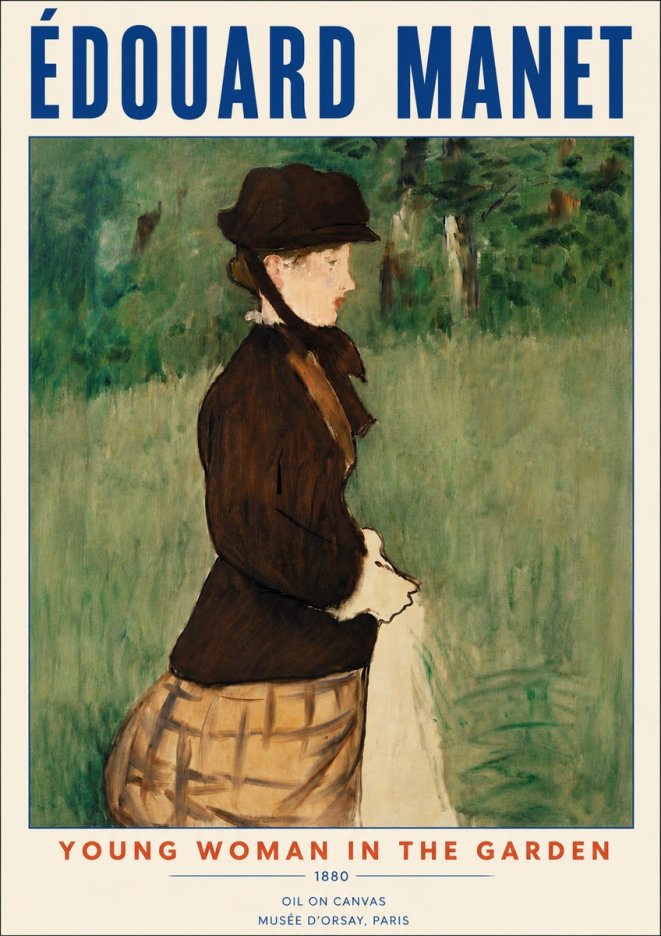 Édouard Manet Young Woman in the Garden No6 - Poster