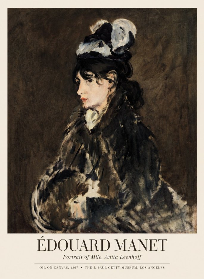 Édouard Manet Portrait of Mlle. Anita Leenhoff No1 - Poster