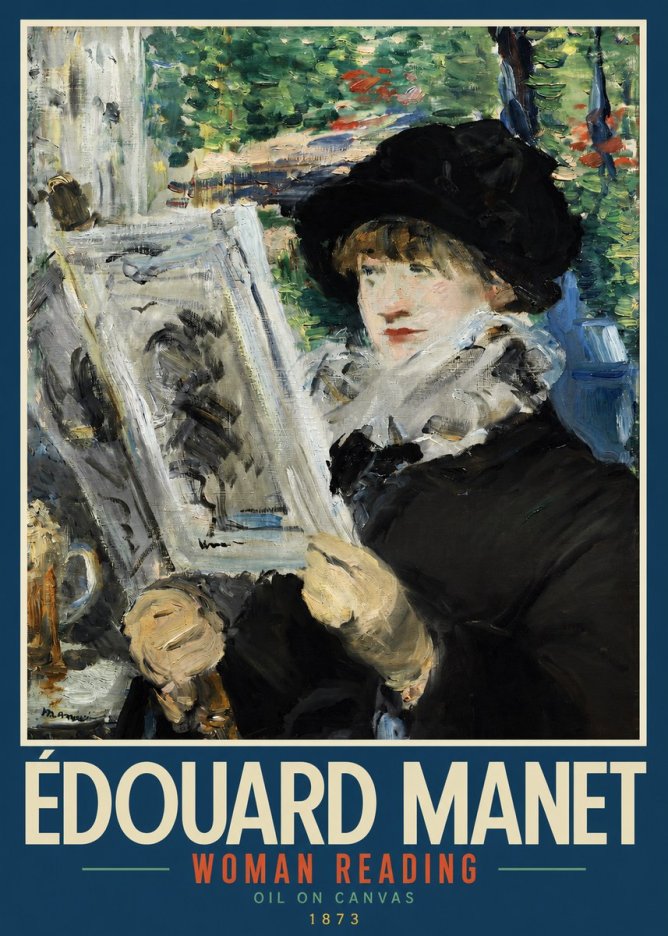 Édouard Manet Woman Reading No2 - Poster