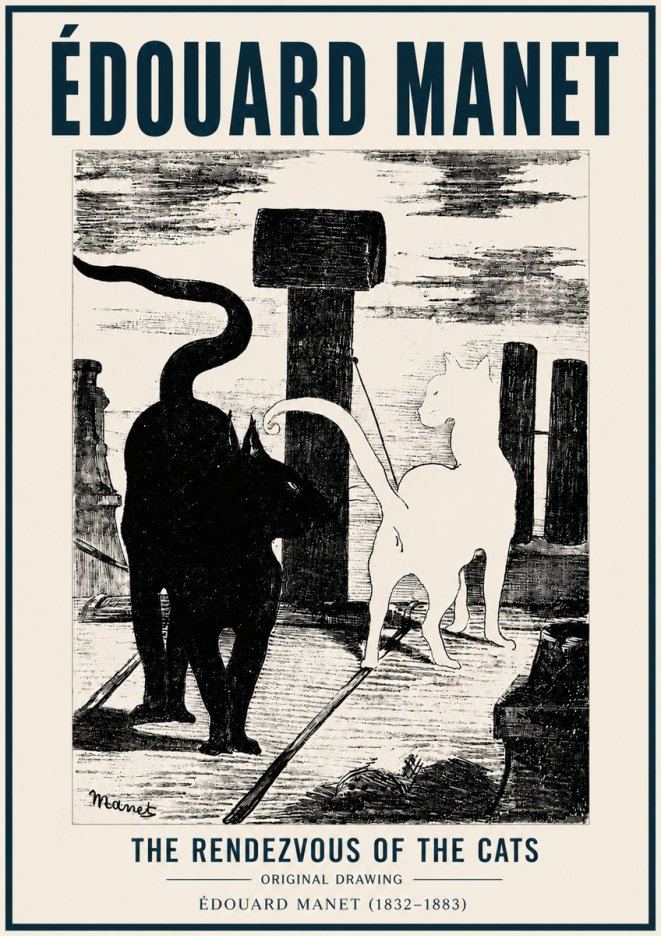 Édouard Manet The Rendezvous of the Cats No6 - Poster